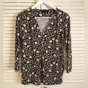 Caroll Paris Floral 3/4 Length Sleeve Blouse